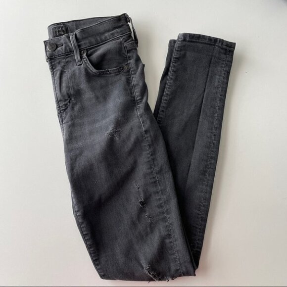 citizens of Humanity Rocket High Rise Skinny Jeans Black Ripped Womens 23 - Picture 7 of 7